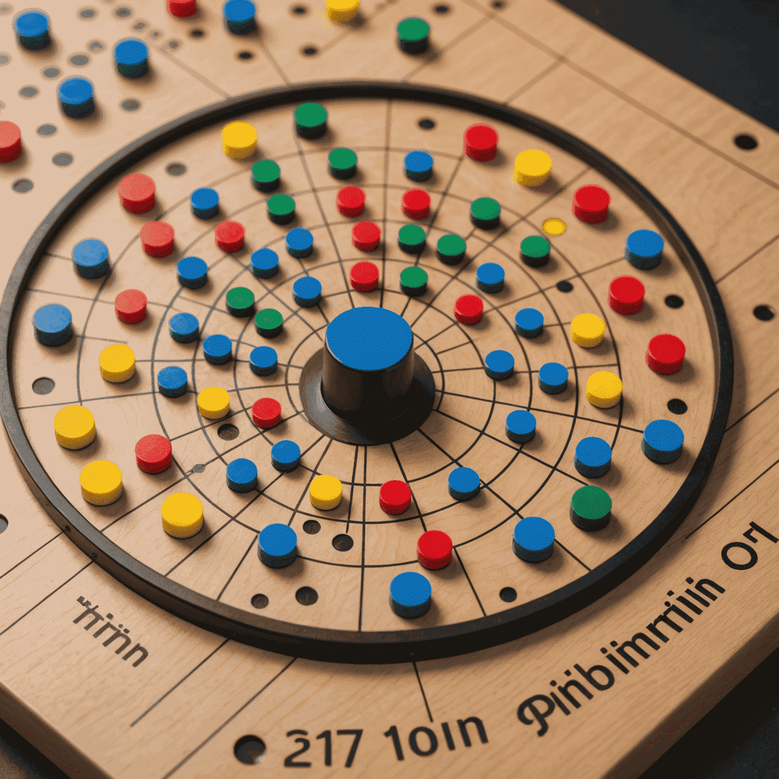 A close-up of a Plinko disc being dropped in the center of the board, emphasizing the optimal starting position