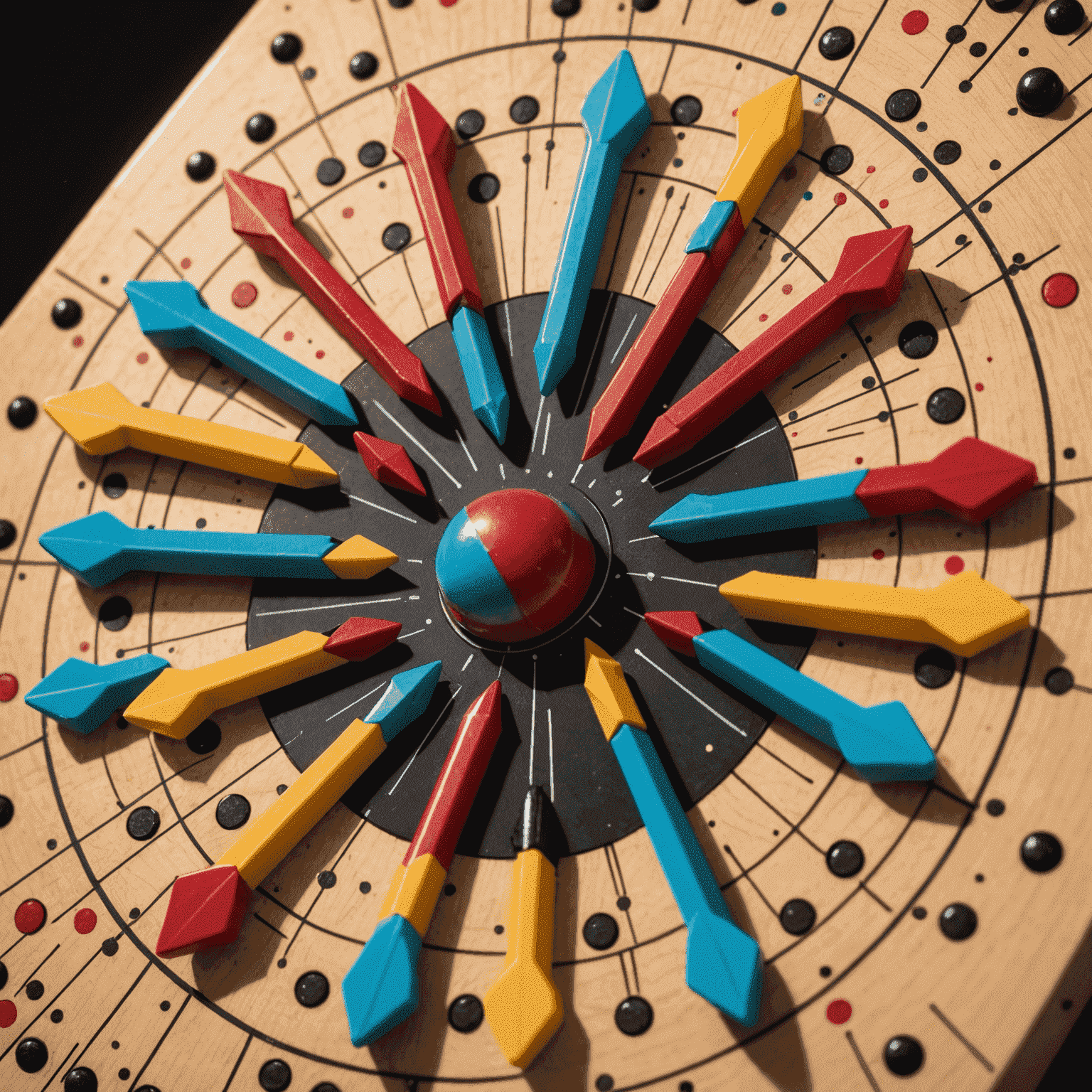 Close-up of a Plinko chip colliding with a peg, showing arrows indicating the direction of momentum before and after the collision.