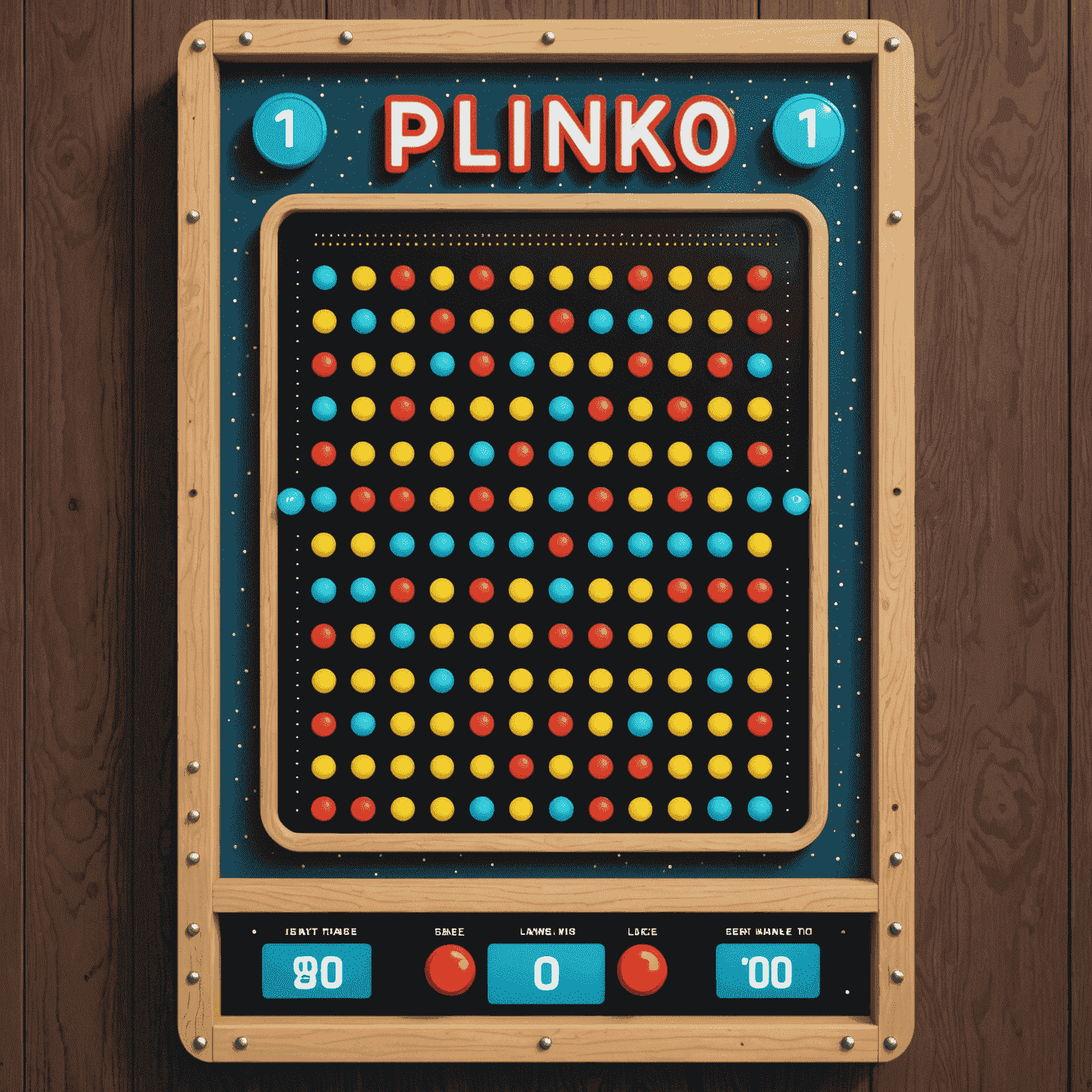 A screenshot of a modern online Plinko game interface, showing a digital pegboard with vibrant graphics and payout information